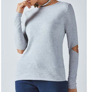 Fabletics Alexa Long-Sleeve Tee Grey Heather Medium